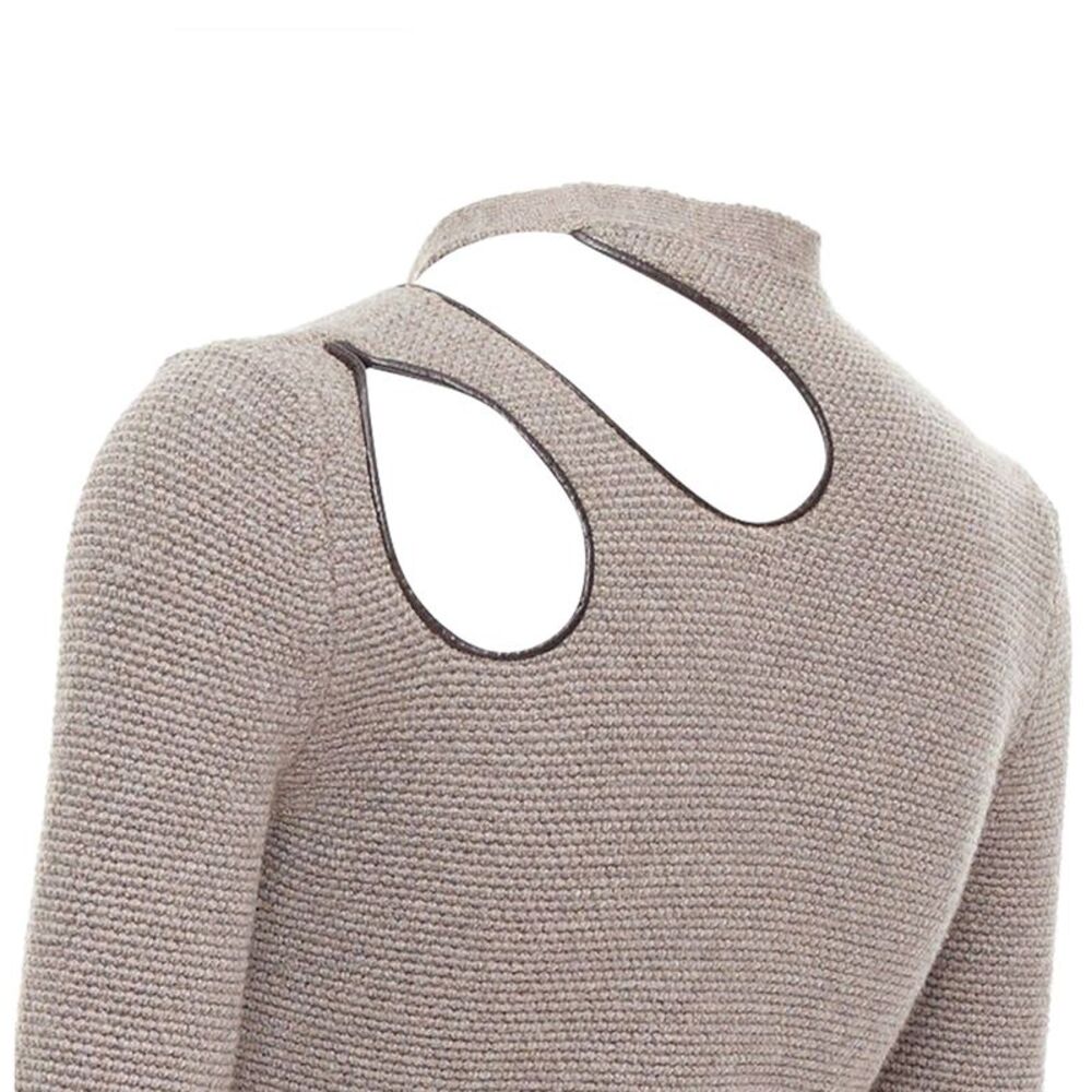 Tom Ford Taupe Wool Leather Sweater - Picture 7 of 9